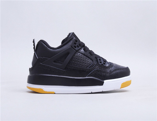 Youth Running weapon Super Quality Air Jordan 4 Black Shoes 030